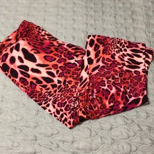 Hot pink leopard print soft pajama pants xl